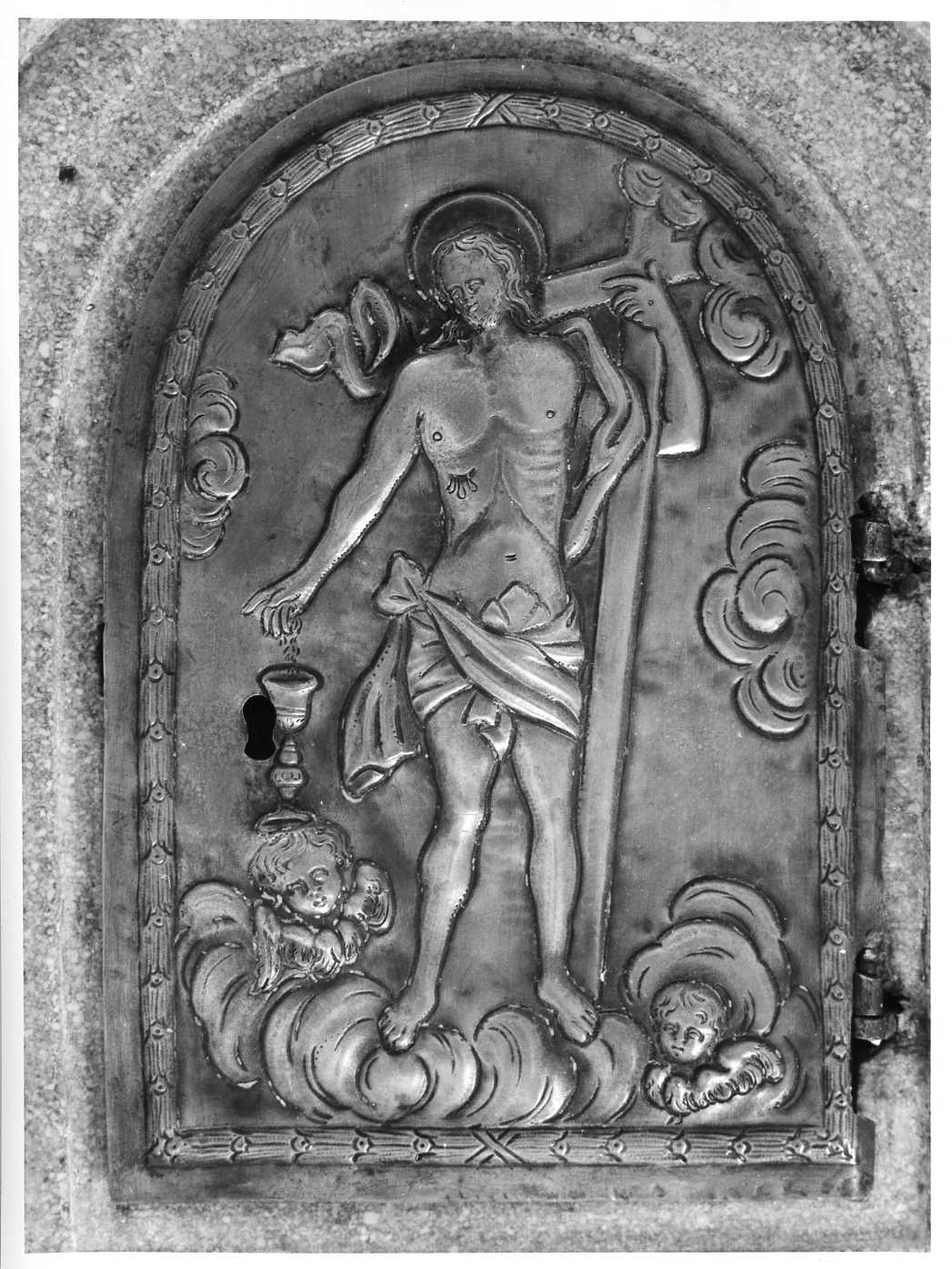 Cristo risorto (sportello di tabernacolo) - bottega Italia meridionale (sec. XVIII)