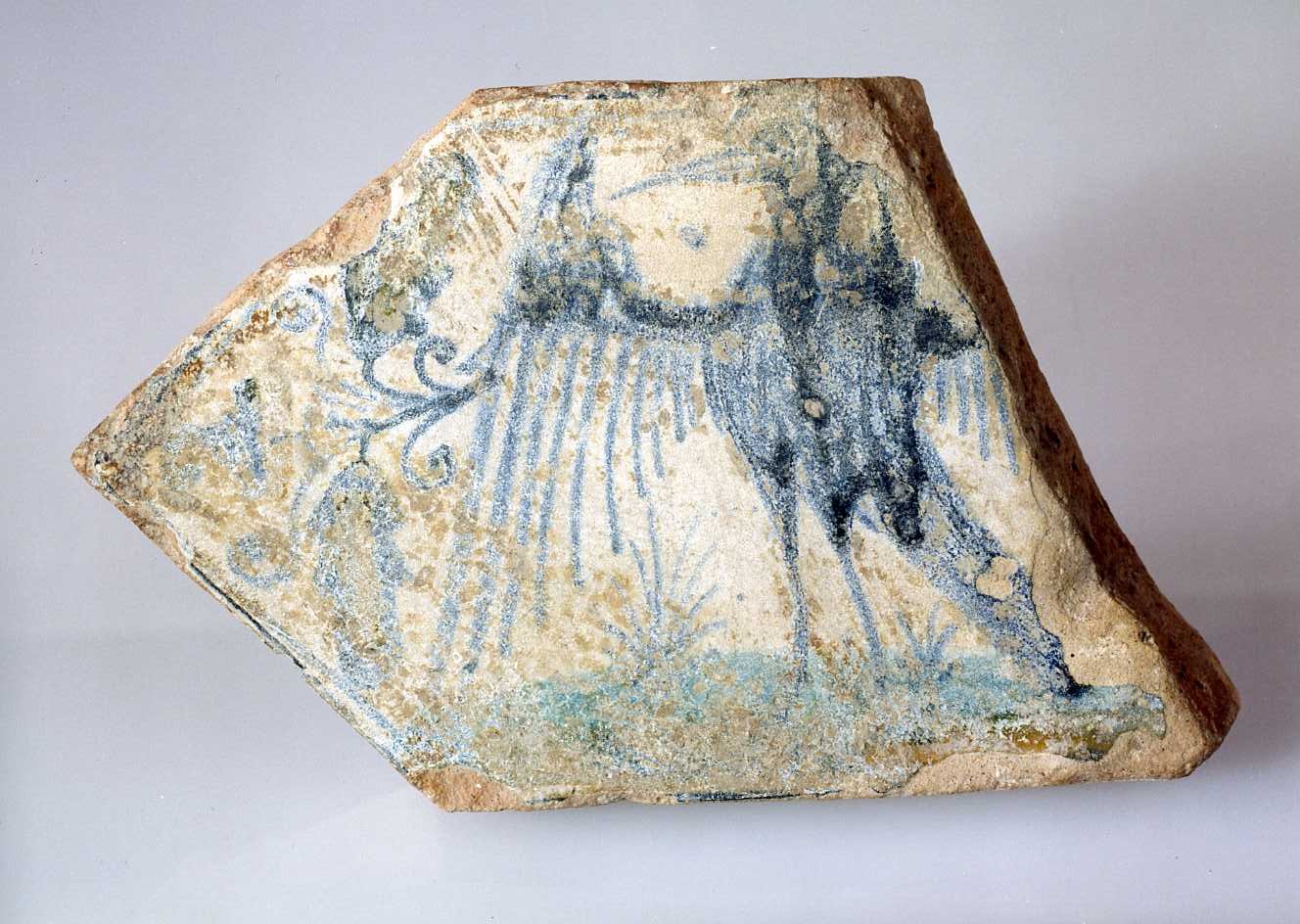 mattonella, frammento - produzione italiana (seconda metà sec. XV)