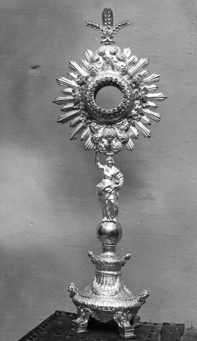 ostensorio - a raggiera, elemento d'insieme di Pane Michele (attribuito) (sec. XIX)