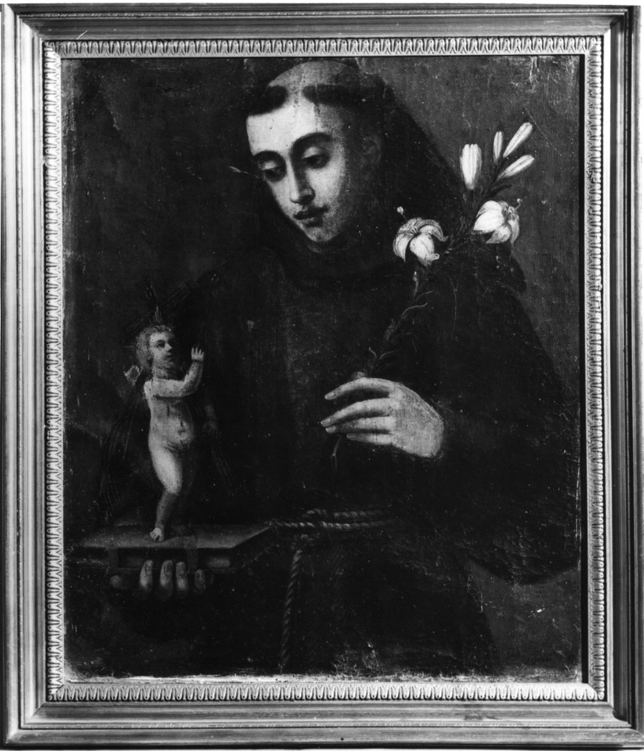 Sant'Antonio da Padova con il bambino (dipinto) - ambito Italia meridionale (secc. XVII/ XVIII)