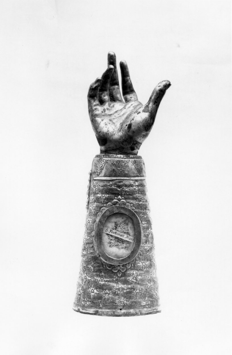 reliquiario antropomorfo - a braccio - bottega Italia meridionale (sec. XVII)