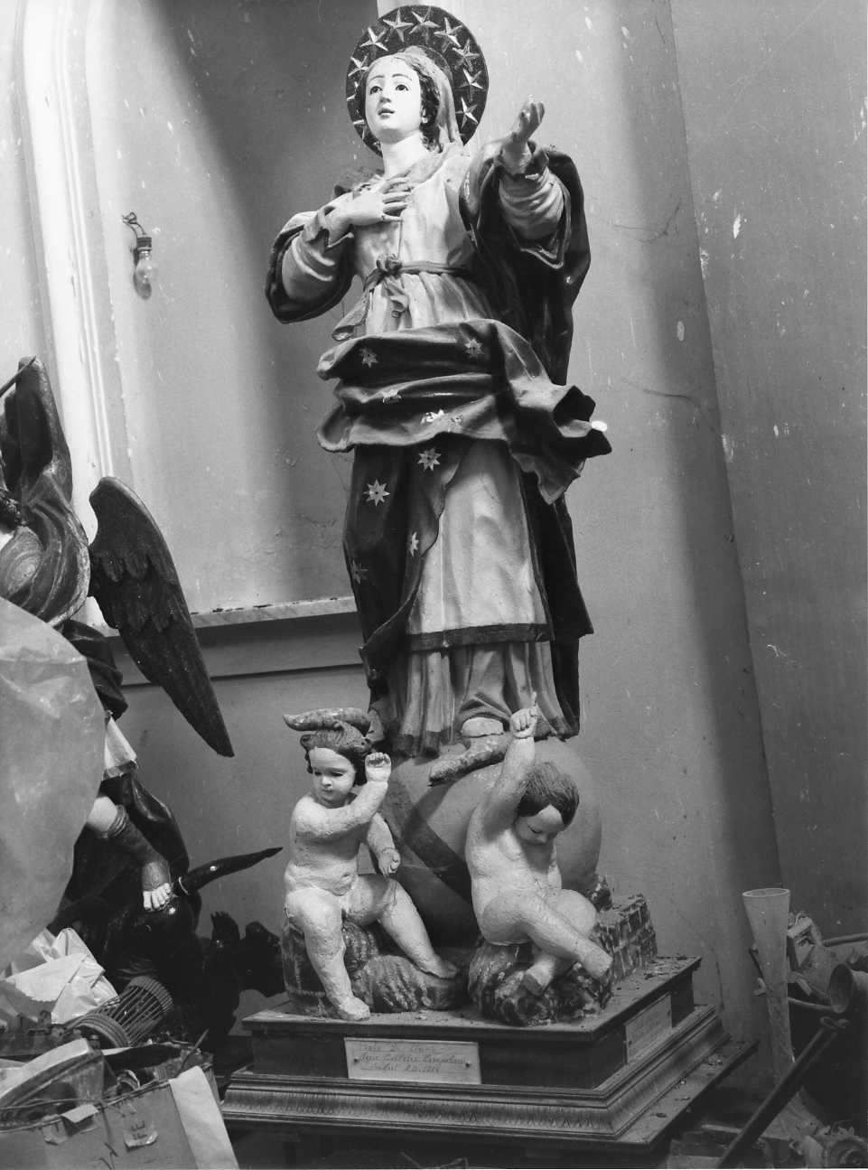 Immacolata Concezione (gruppo scultoreo) di Di Zinno Paolo Saverio (attribuito) (sec. XVIII)