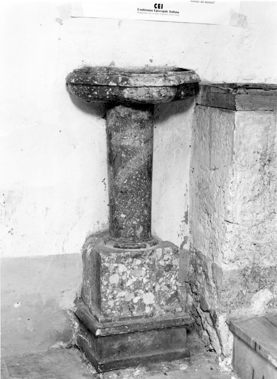 acquasantiera - bottega molisana (sec. XIX)