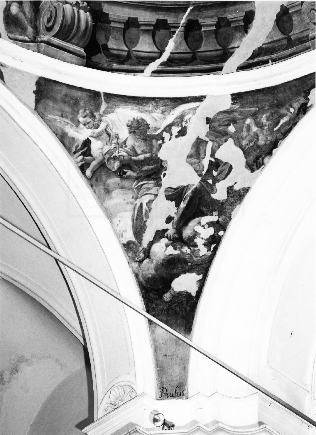San Matteo e l'angelo (dipinto, elemento d'insieme) di Gamba Paolo (metà sec. XVIII)