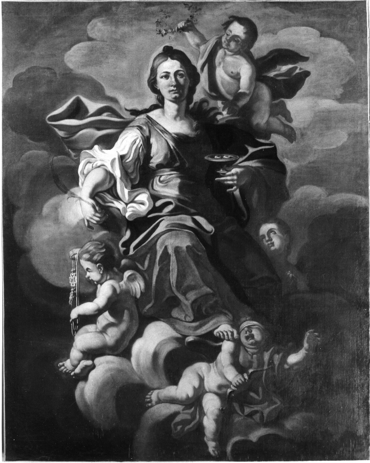 Santa Lucia in gloria (dipinto, opera isolata) di Gamba Paolo (attribuito) (sec. XVIII)