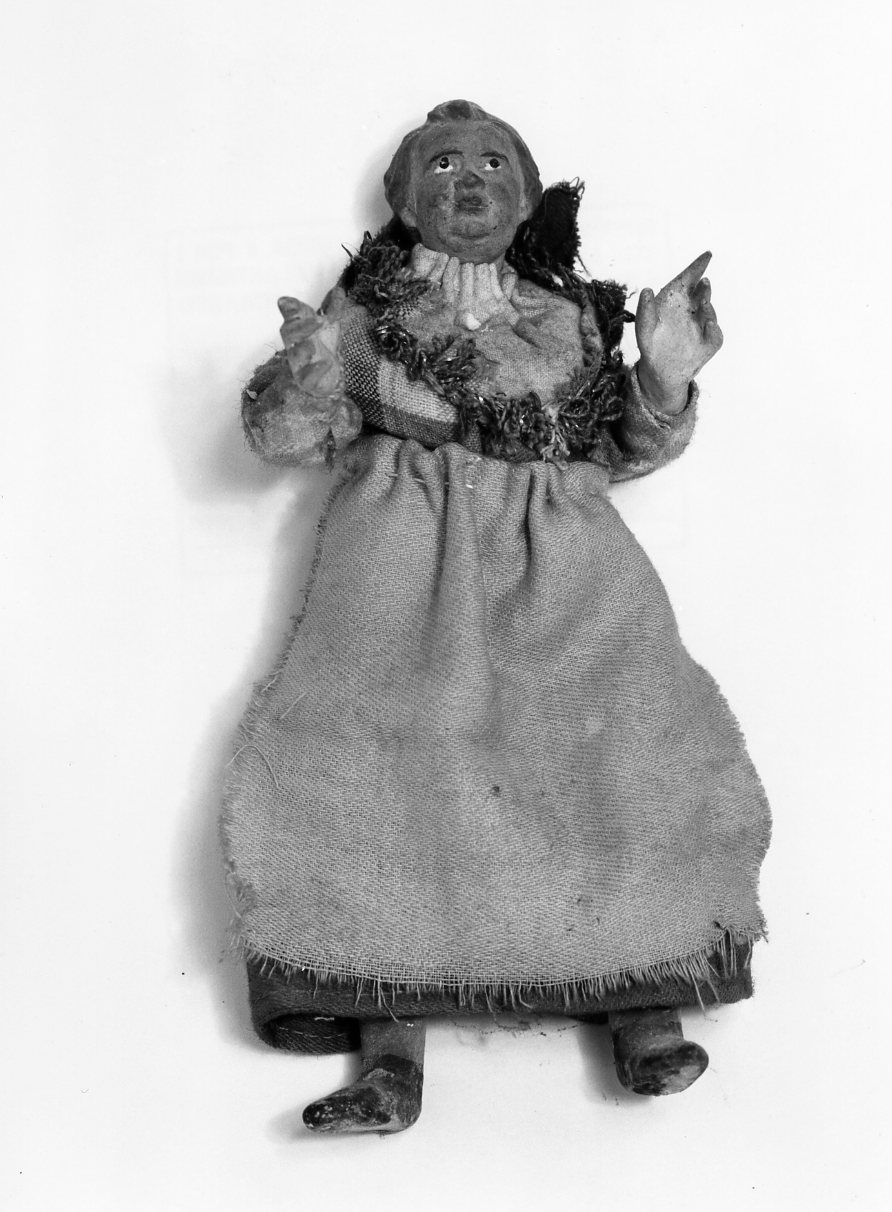 popolana (statuetta di presepio, elemento d'insieme) - bottega Italia meridionale (fine/inizio secc. XIX/ XX)
