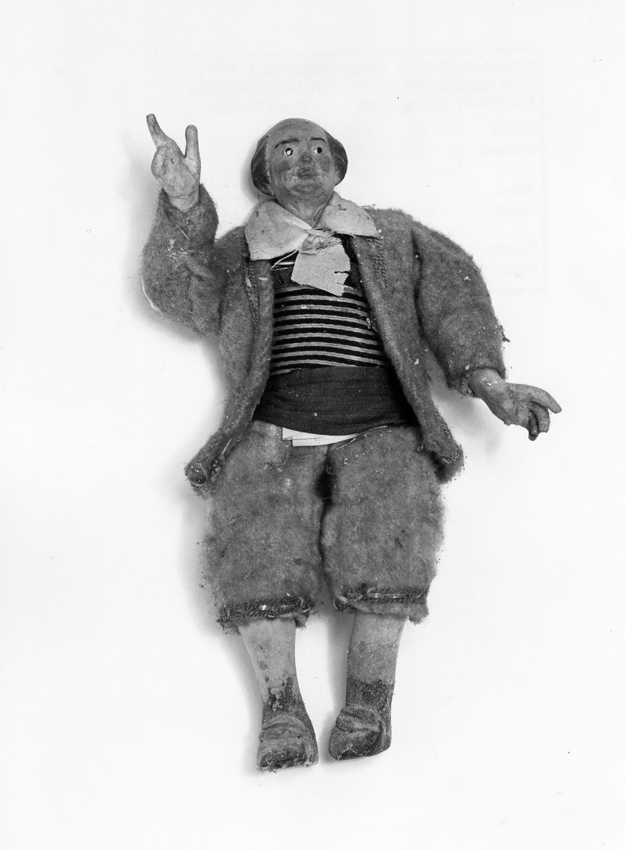 popolano (statuetta di presepio, elemento d'insieme) - bottega Italia meridionale (fine/inizio secc. XIX/ XX)