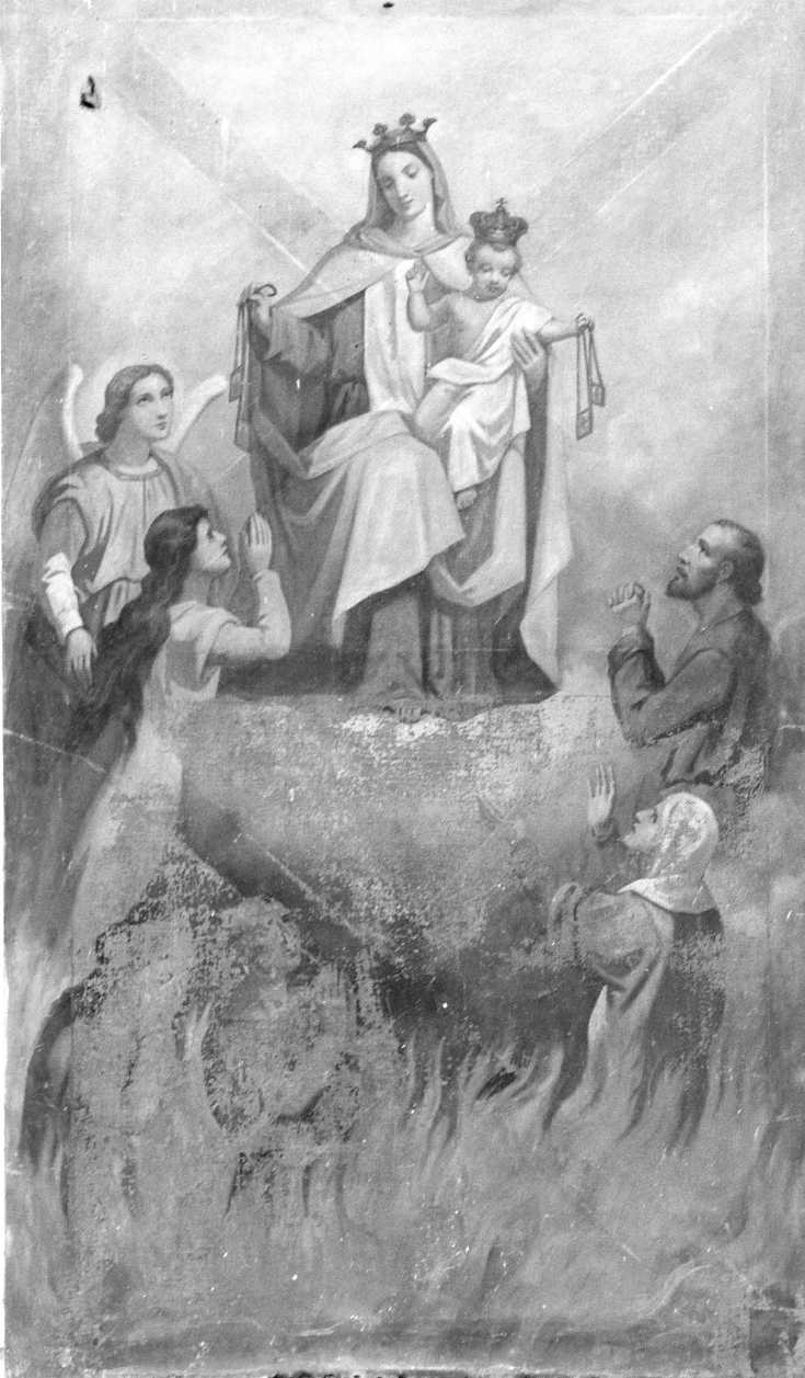 Madonna del Carmelo intercede per le anime del purgatorio (dipinto) - ambito Italia meridionale (ultimo quarto sec. XIX)