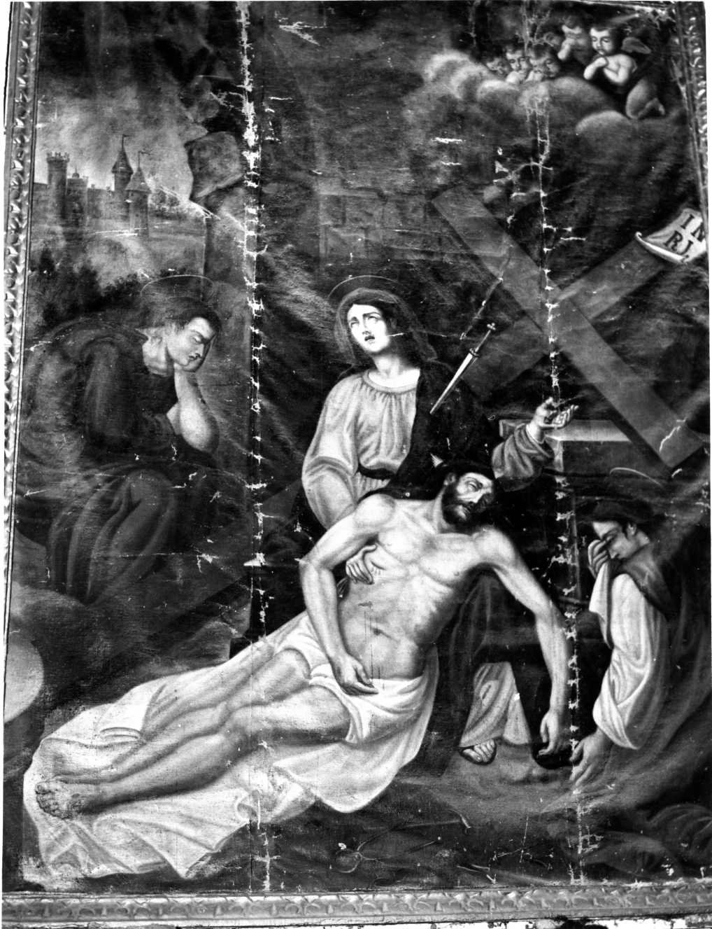 deposizione di Cristo dalla croce (dipinto, opera isolata) - ambito Italia meridionale (secc. XVIII/ XIX)