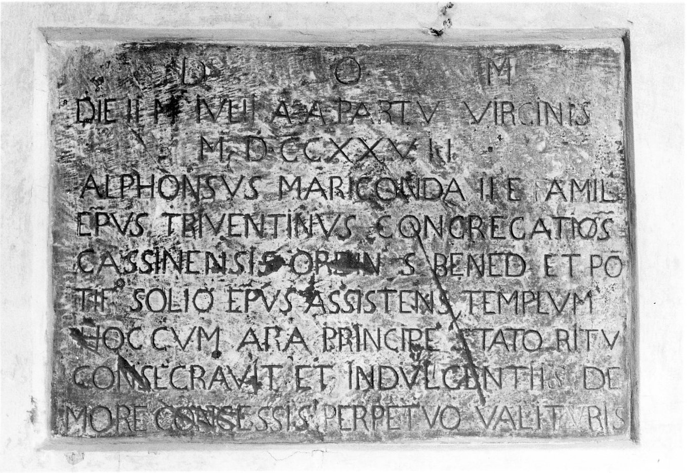 lapide commemorativa - bottega Italia centro-meridionale (sec. XVIII)