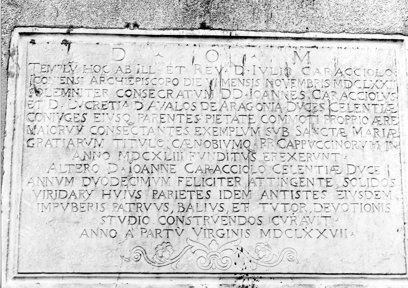 lapide commemorativa - bottega molisana (sec. XVII)