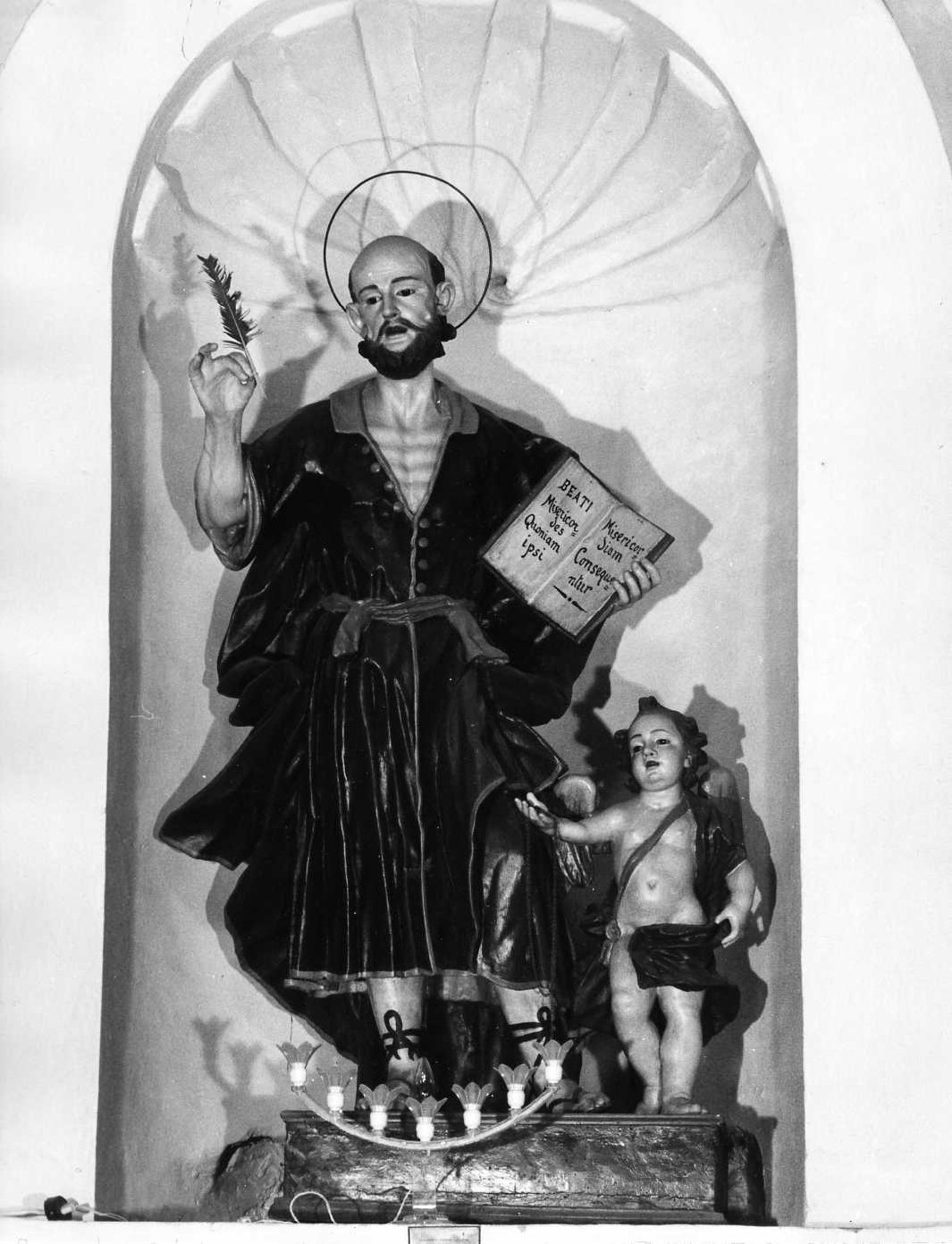 San Matteo e l'angelo (gruppo scultoreo) di Di Zinno Paolo Saverio (attribuito) (sec. XVIII)