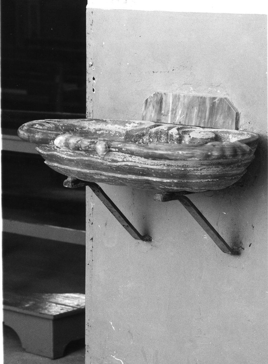 acquasantiera da parete, coppia - bottega Italia meridionale (secc. XVII/ XVIII)