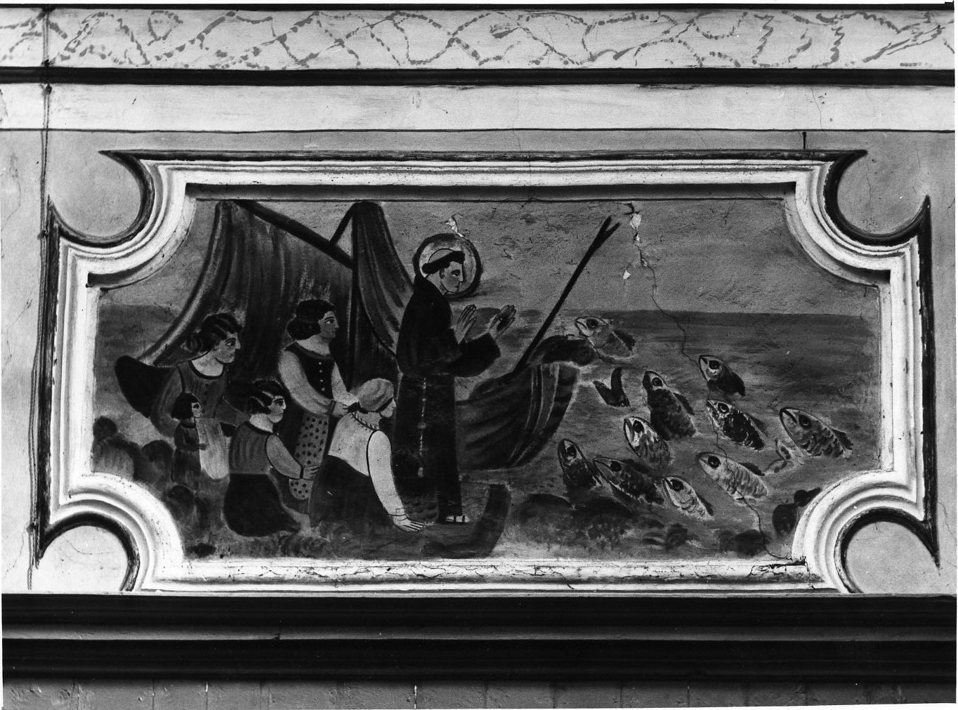 San Francesco e il miracolo dei pesci (dipinto, opera isolata) - ambito Italia meridionale (sec. XX)