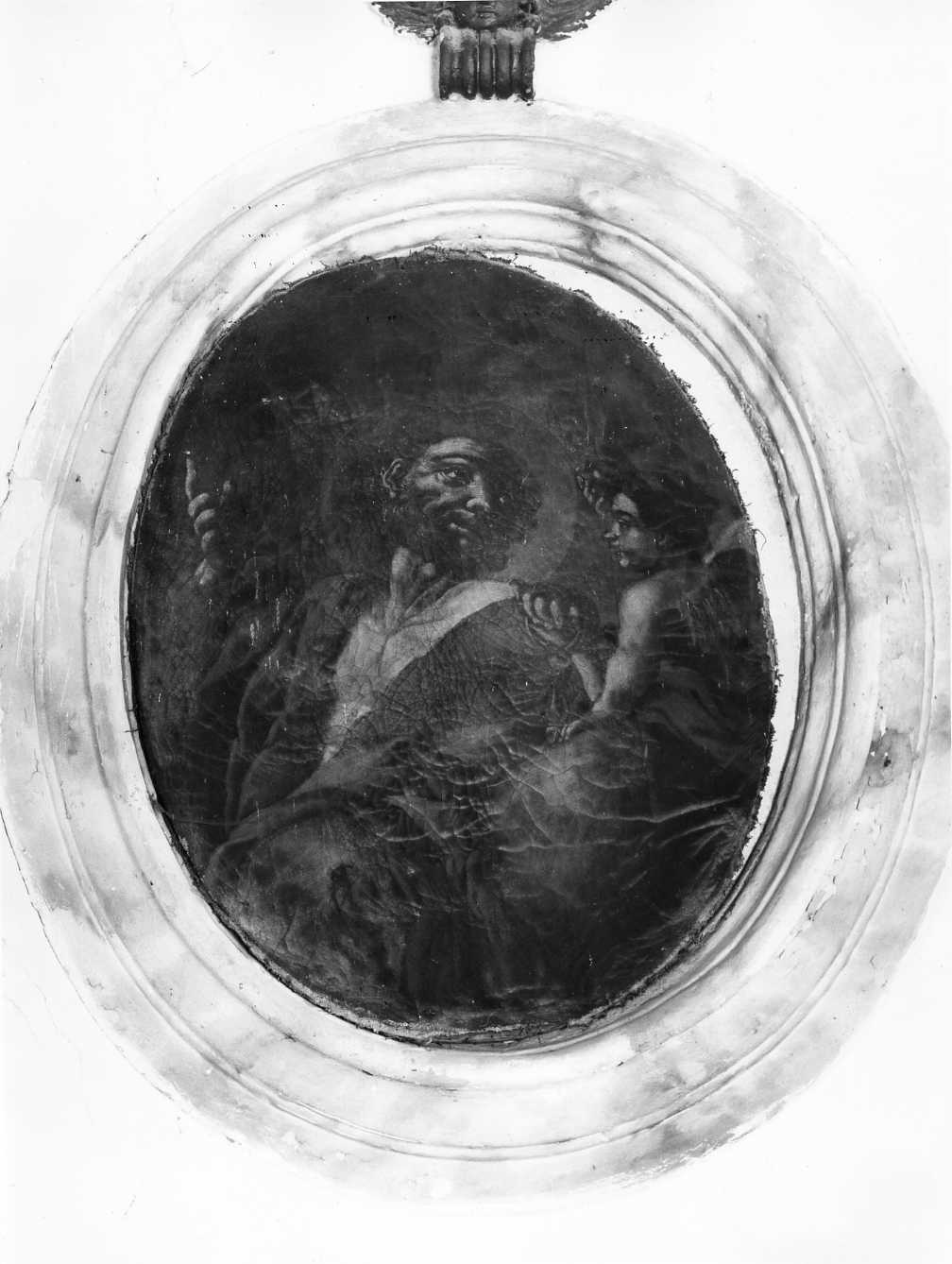 Santo con angelo (dipinto) - ambito italiano (fine/inizio secc. XVII/ XVIII)