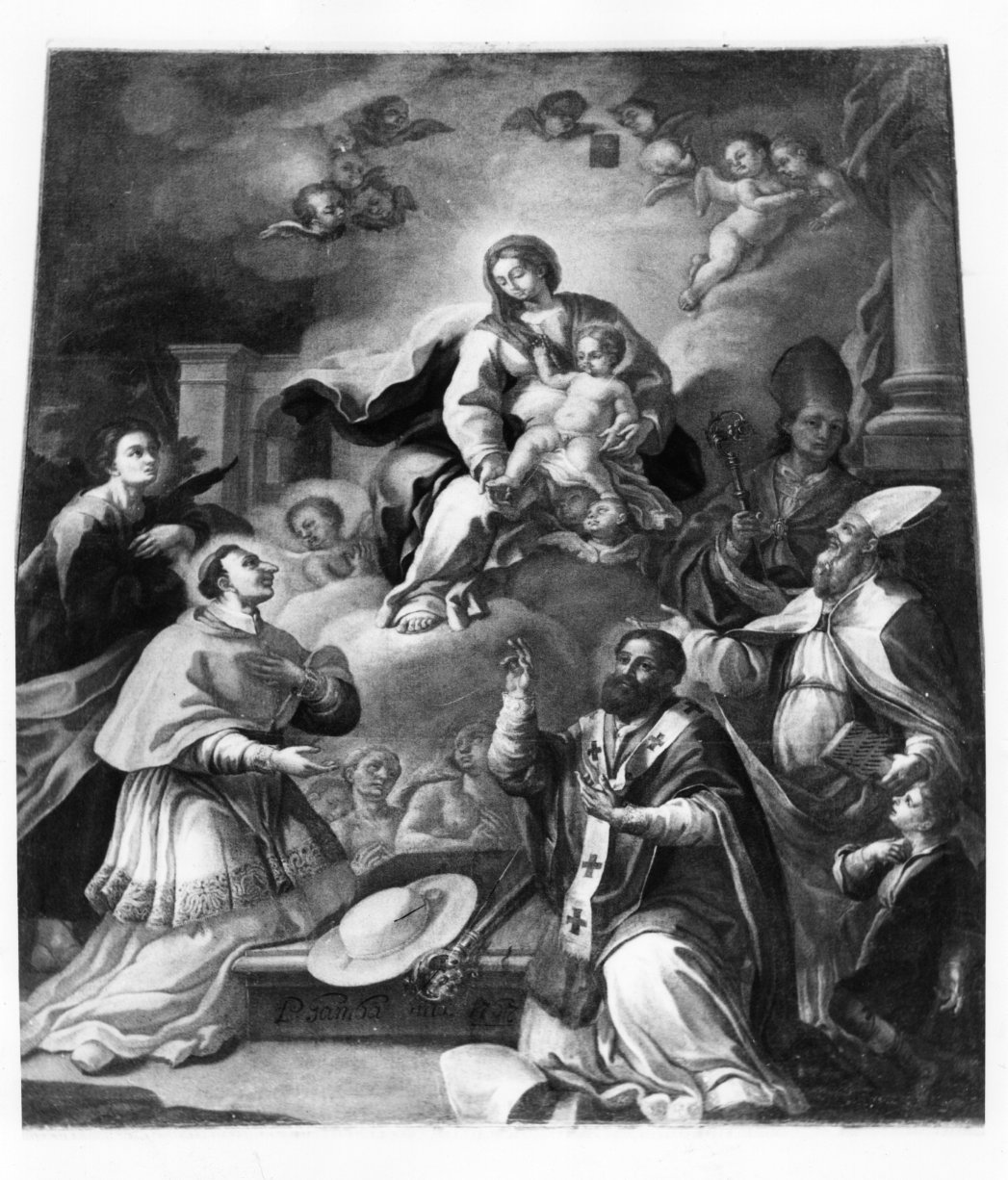 Madonna con Bambino e Santi (dipinto) di Gamba Paolo (sec. XVIII)