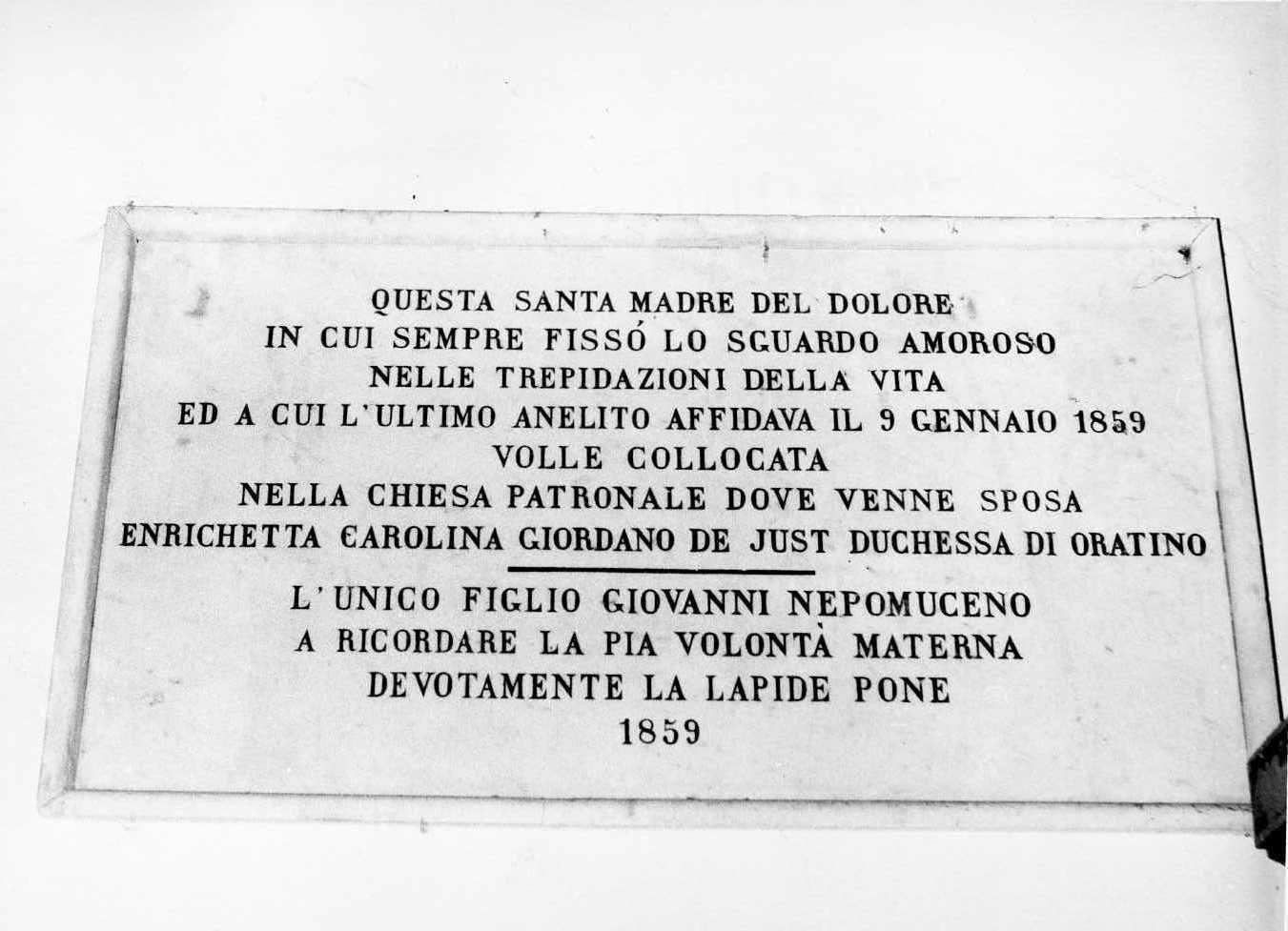 lapide - bottega Italia meridionale (sec. XIX)