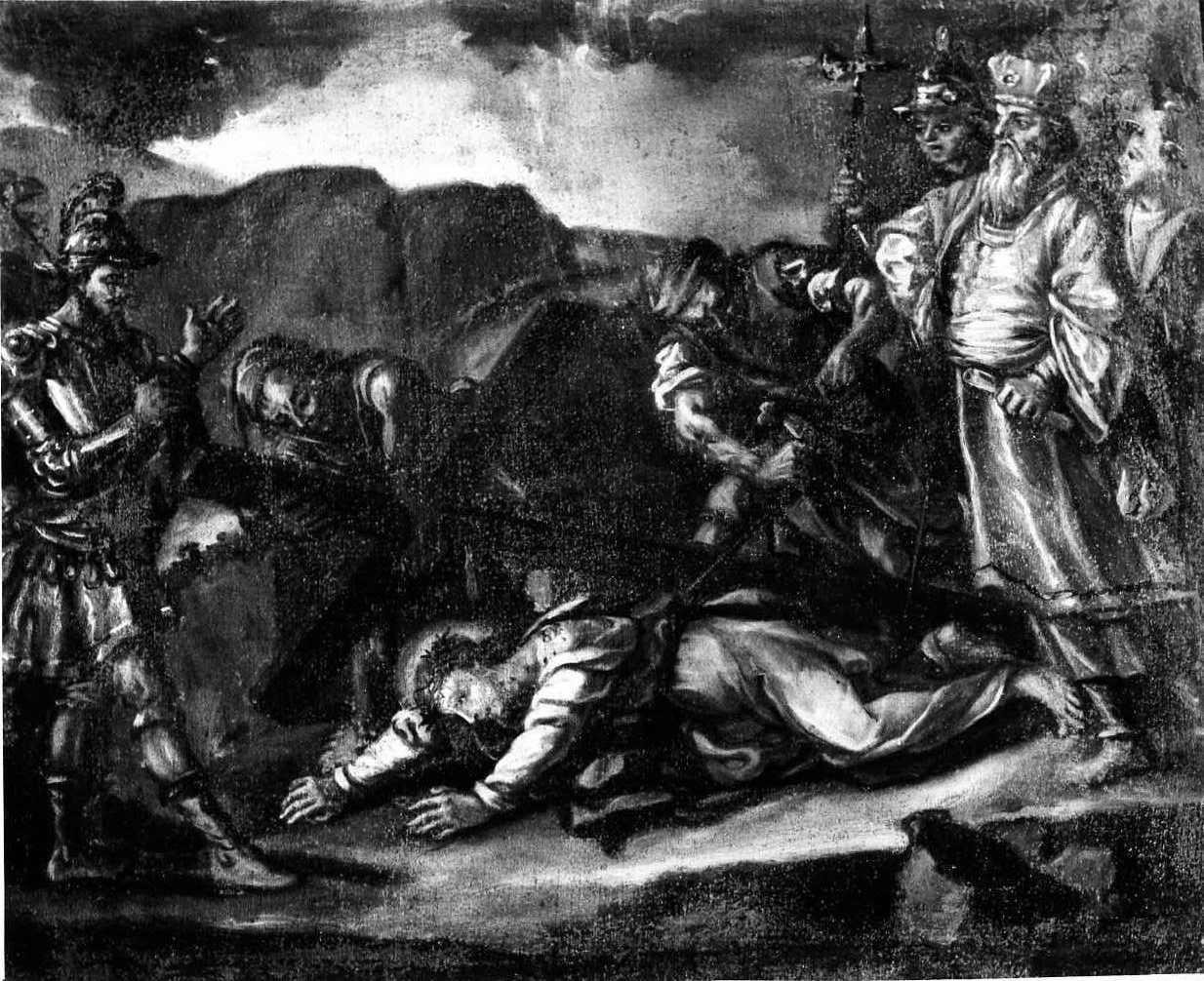 stazione IX: Gesù cade sotto la croce la terza volta (Via Crucis, elemento d'insieme) - ambito Italia meridionale (sec. XVIII)