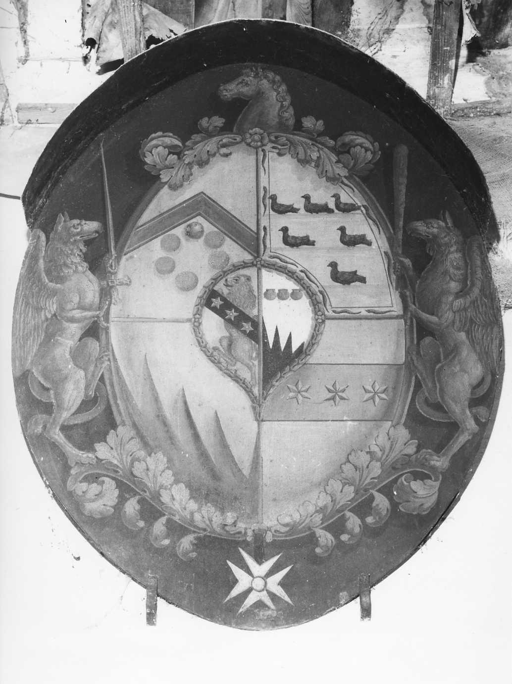 stemma gentilizio (dipinto) - ambito napoletano (sec. XIX)