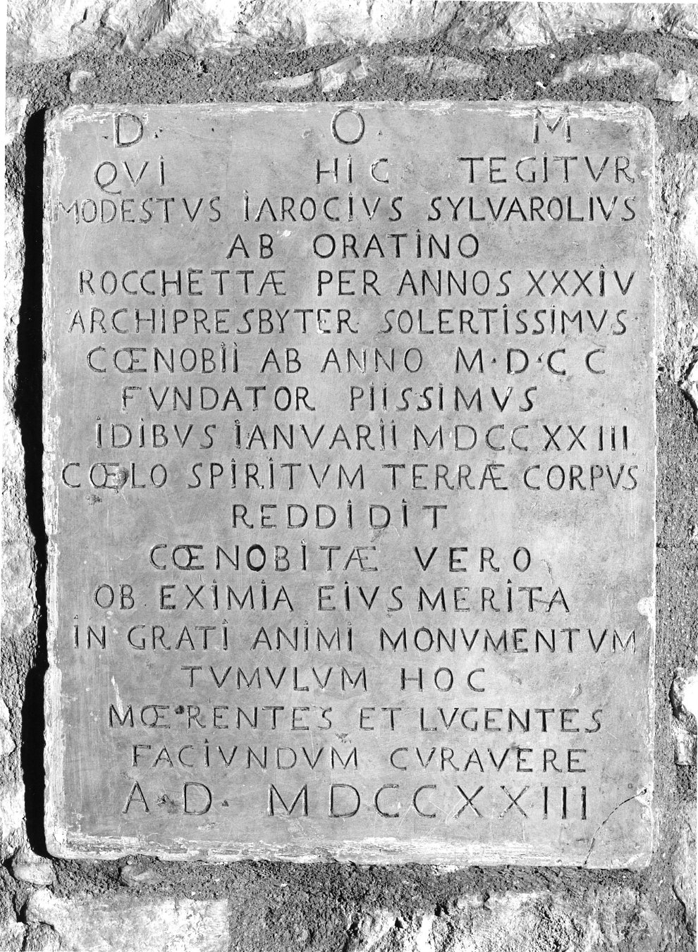 lapide, opera isolata - bottega Italia meridionale (sec. XVIII)