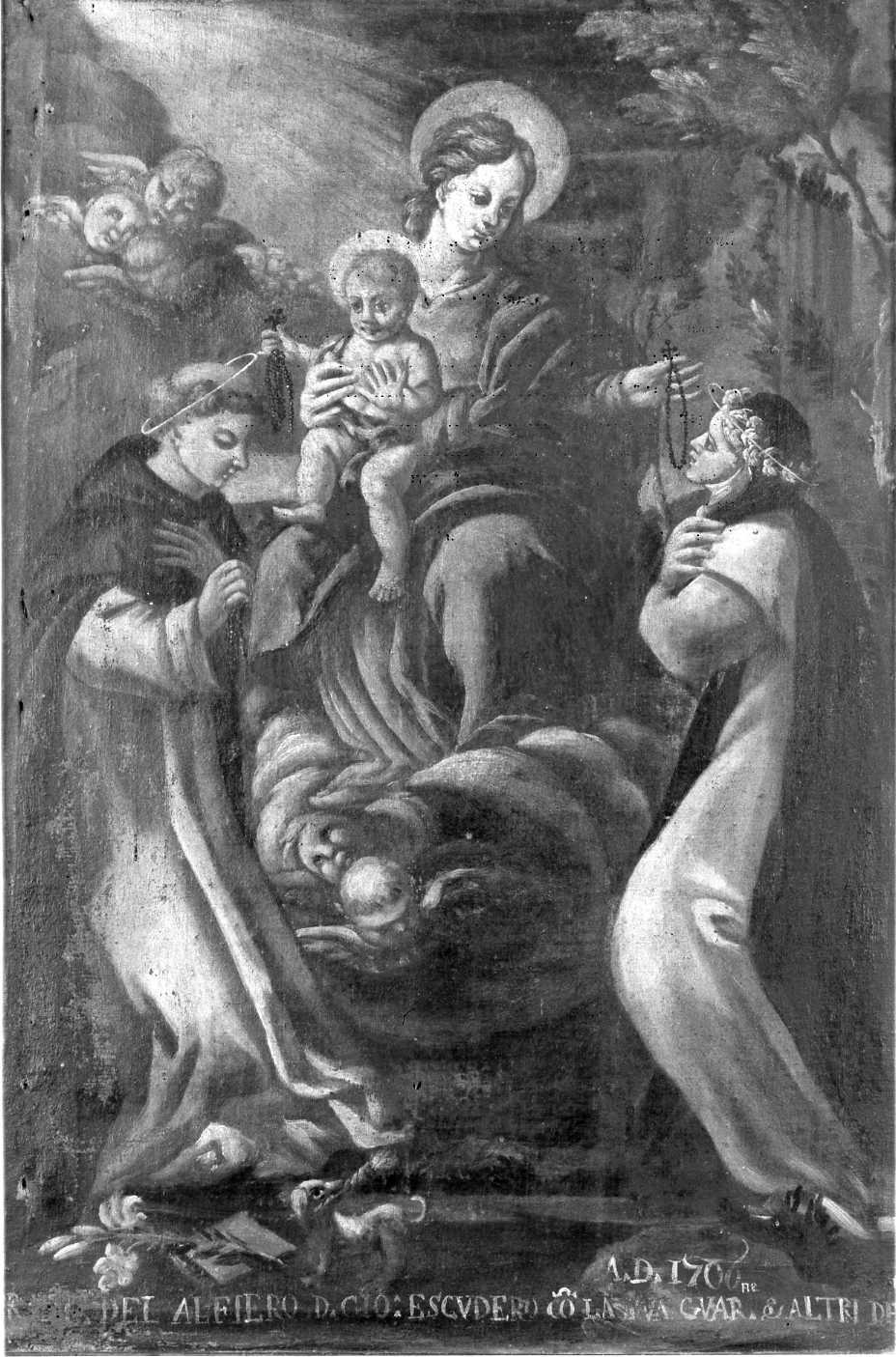 Madonna del Rosario con San Domenico e Santa Caterina da Siena (dipinto) - ambito molisano (sec. XVIII)