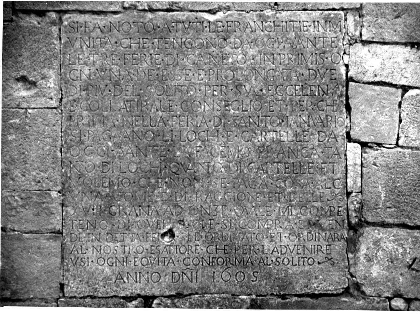 lapide, opera isolata - bottega Italia meridionale (sec. XVII)