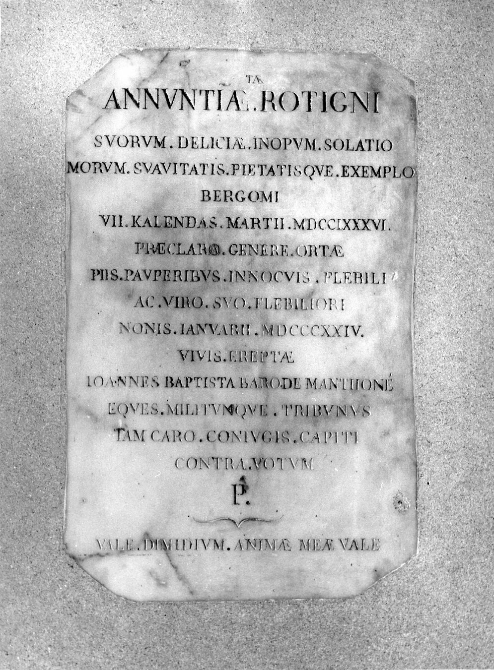 lapide, opera isolata - bottega Italia meridionale (sec. XVIII)