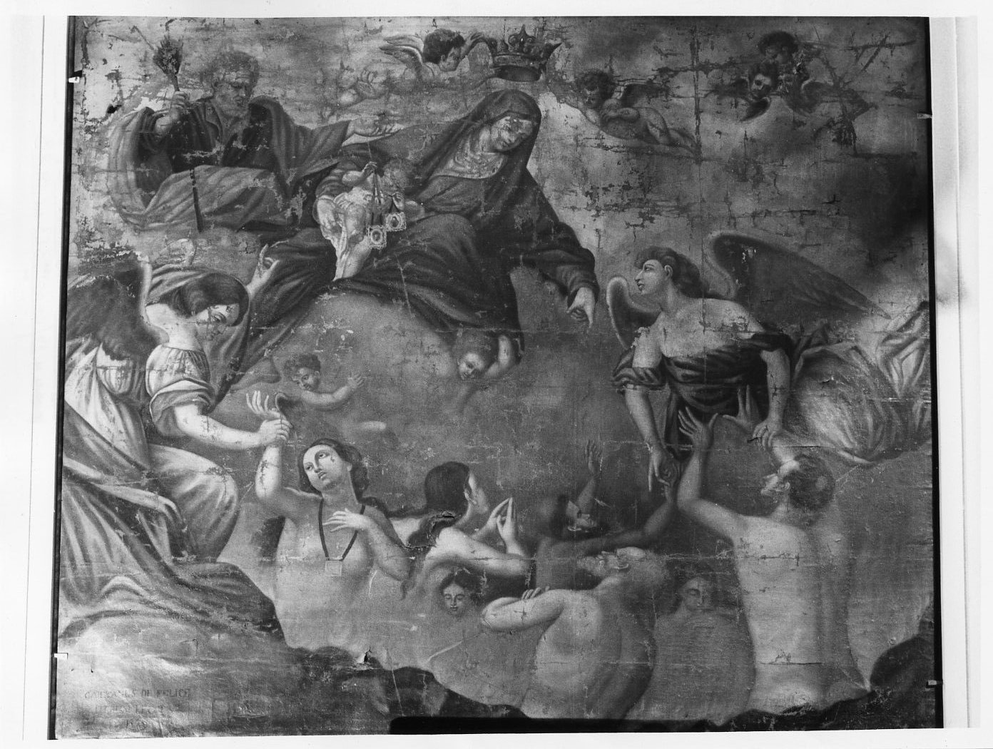 Madonna delle anime purganti (dipinto, opera isolata) - ambito Italia meridionale (sec. XVIII, sec. XIX)