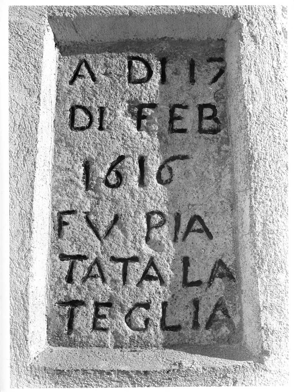 lapide, opera isolata - bottega molisana (sec. XVII)