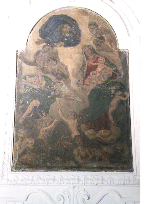 MAdonna con Bambino e anime del Purgatorio, Madonna con Bambino e altri personaggi (dipinto, elemento d'insieme) - ambito Italia meridionale (fine sec. XVIII)