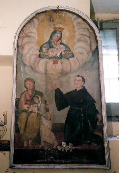 Madonna del Carmine con Sant' Antonio da Padova e Sant' Anna e la Vergine bambina (dipinto) - ambito abruzzese (fine/inizio secc. XIX/ XX)