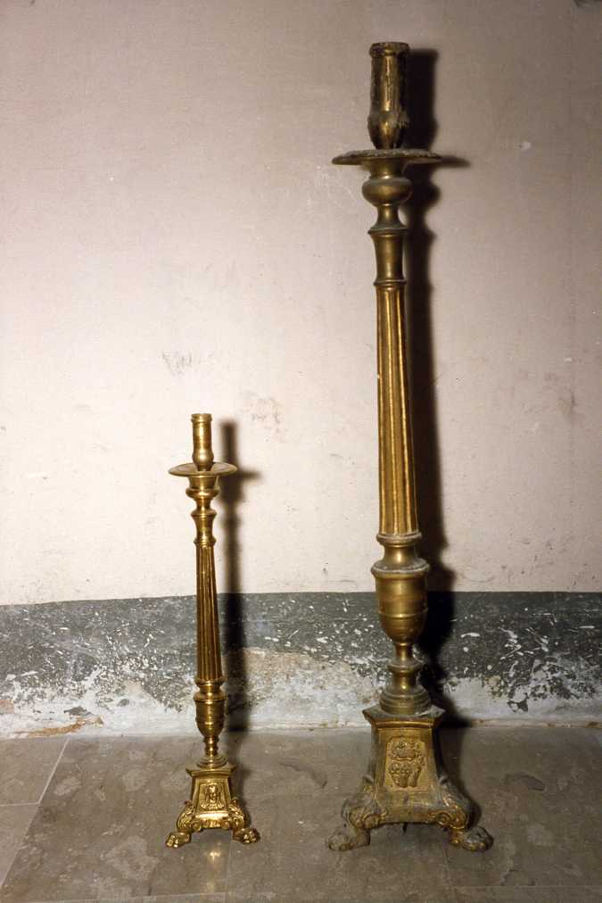 candelabro, serie - bottega molisana (inizio sec. XX)