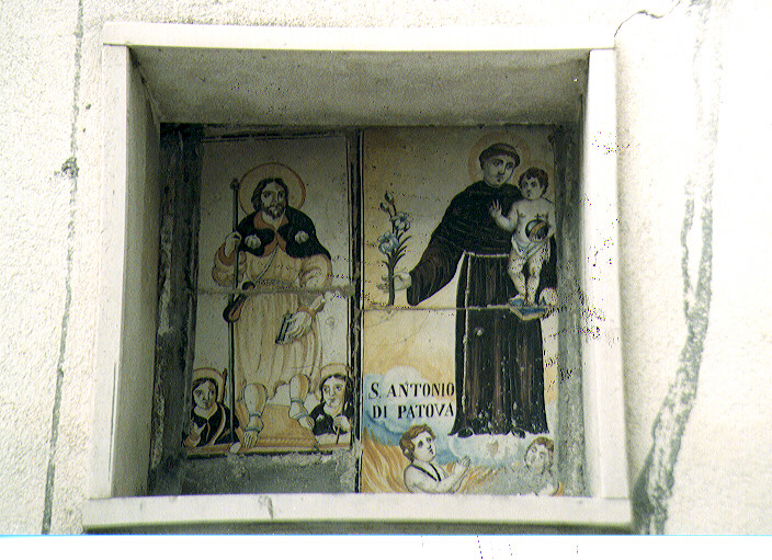 San Rocco e San Antonio di Padova, Santi (decorazione plastica) - bottega molisana (sec. XIX)