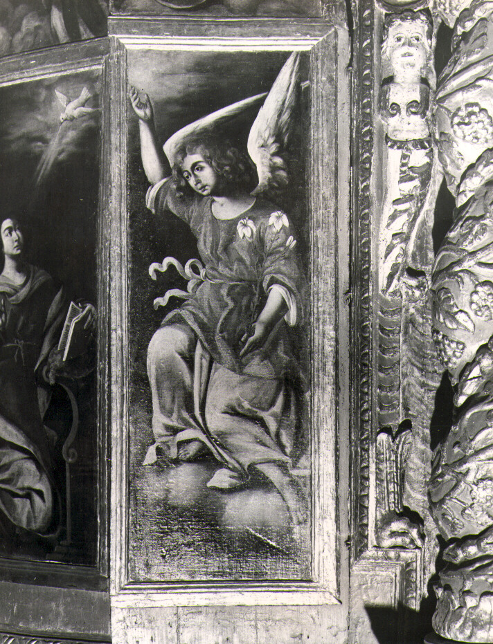 angelo annunciante (dipinto, elemento d'insieme) - ambito napoletano (prima metà sec. XVI)