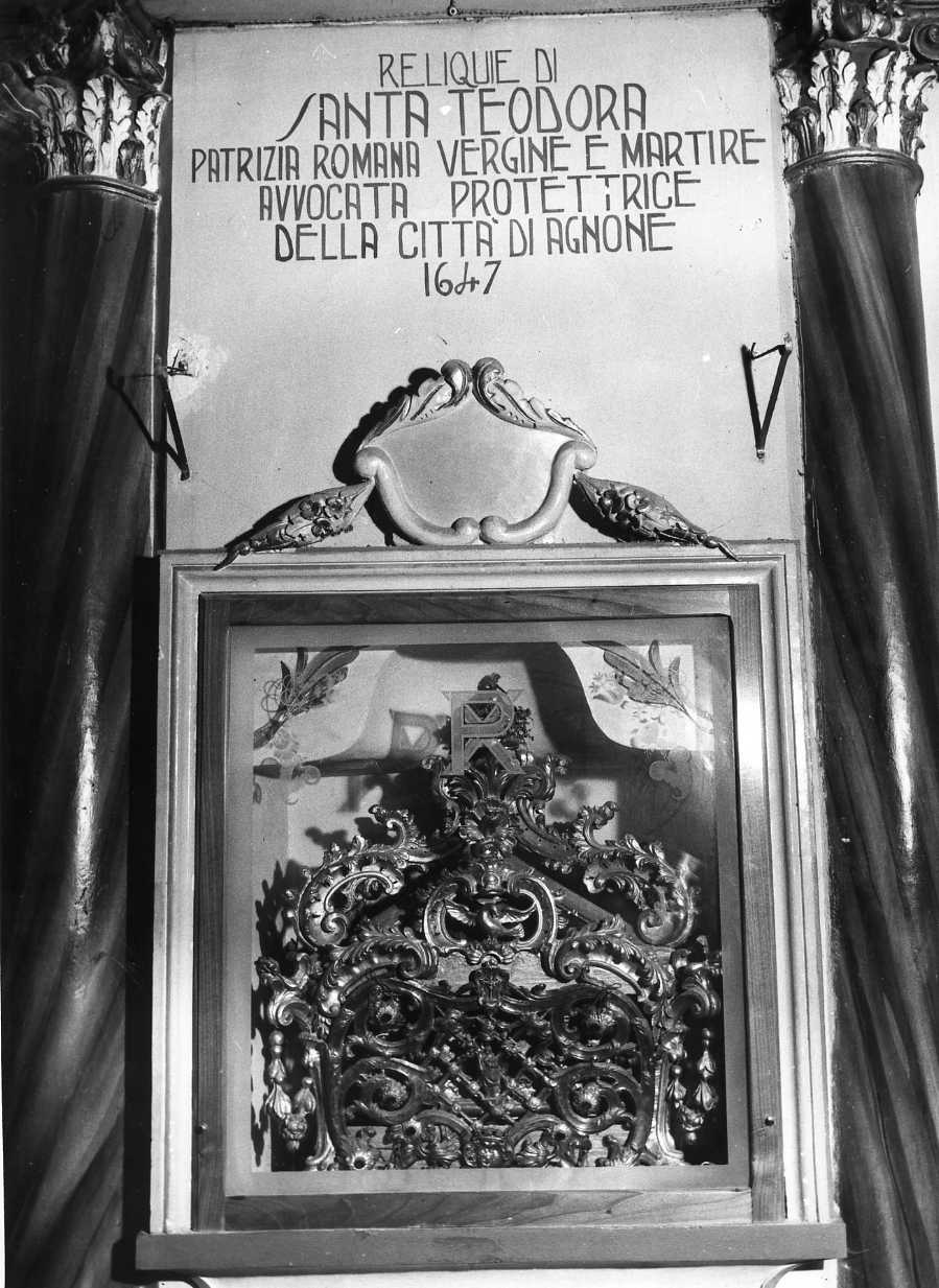 reliquiario a teca - bottega agnonese (sec. XVIII)