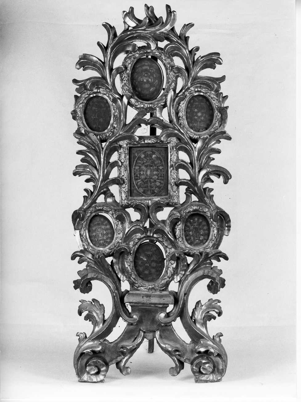 reliquiario - a tabella, insieme - bottega molisana (seconda metà sec. XVIII)