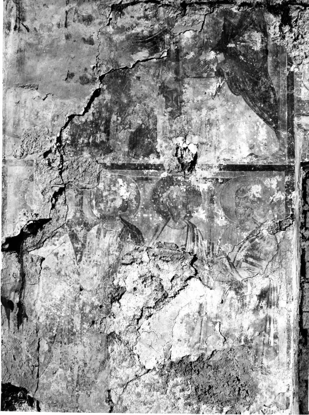 tre apostoli ed una scena di donazione (dipinto) - ambito Italia centro-meridionale (fine/inizio secc. XII/ XIII)