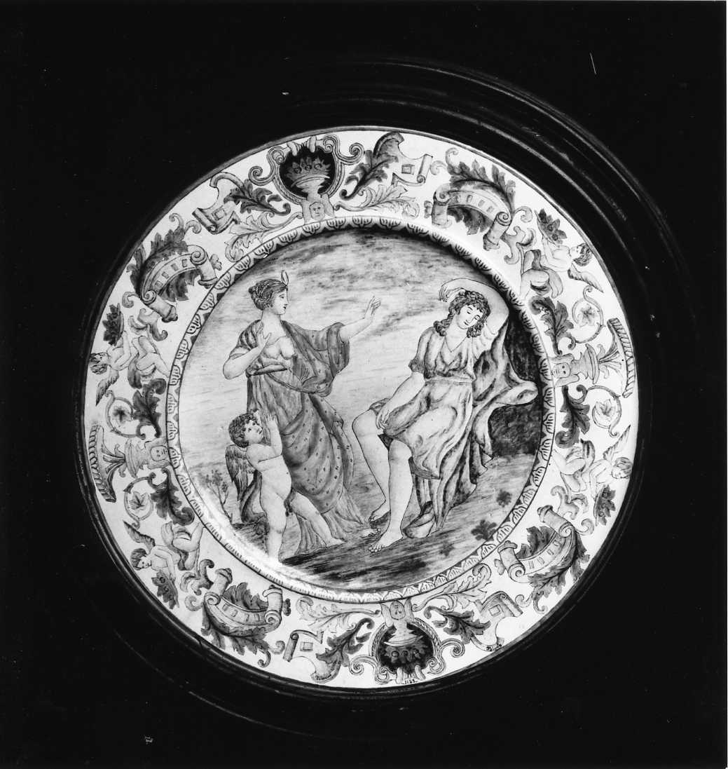 Diana ed Endimione (piatto) di Vanacore Nicola (attribuito) (sec. XIX)