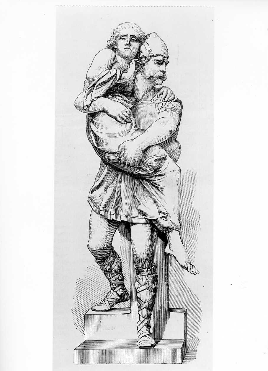 Gruppo scultoreo di Brock raffigurante Hareward libera una fanciulla, Hareward libera una fanciulla (stampa) di Brock (sec. XIX)