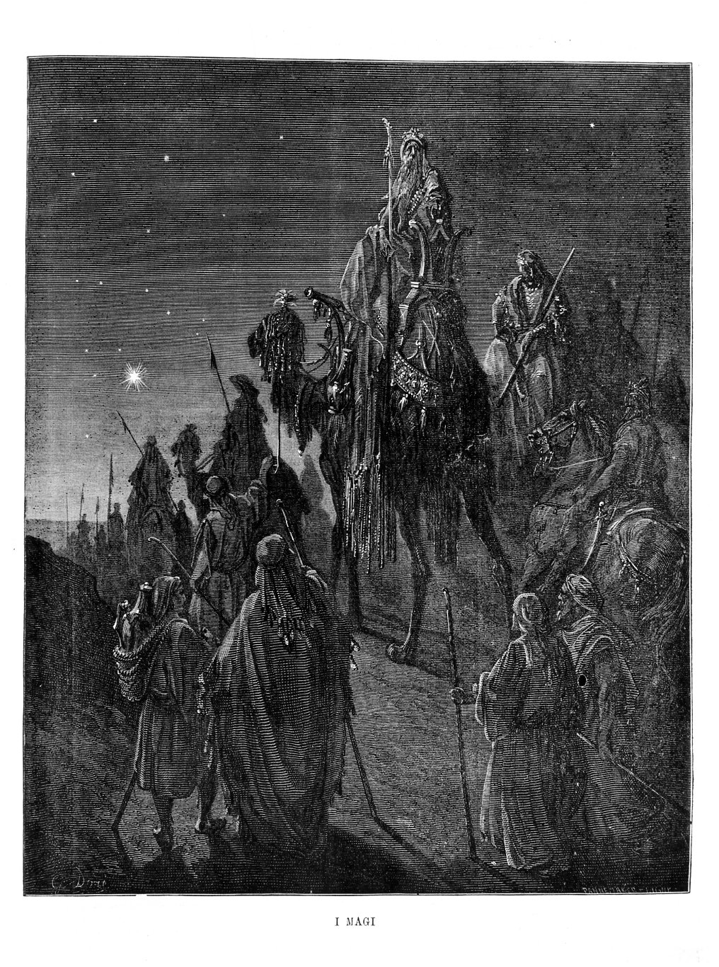 I Magi, il corteo dei Magi (stampa) di Doré Gustave, Pannemaker Ligur (sec. XIX)