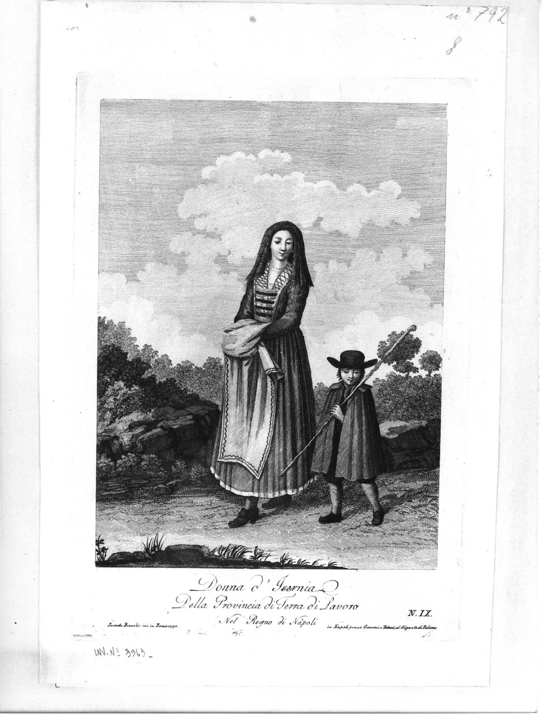 Donna d'Isernia (stampa) di Bianchi Secondo (attribuito) (sec. XVIII)