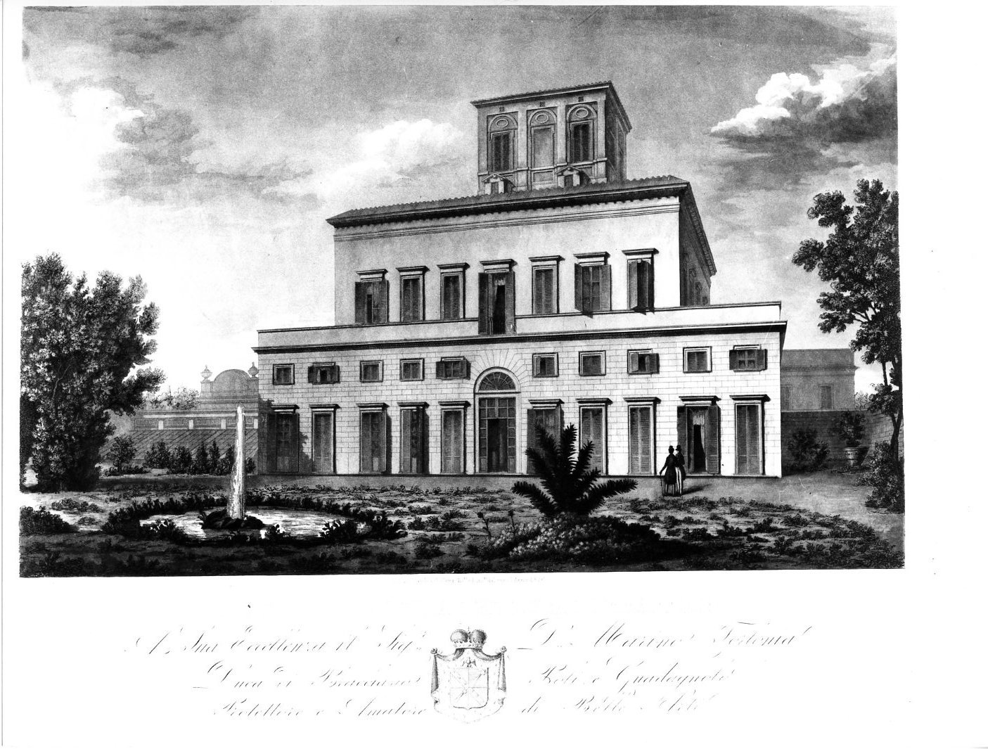 Palazzo della villa del Duca di Bracciano (stampa) di Cacchiatelli Paolo (attribuito), Cletar G (sec. XIX)