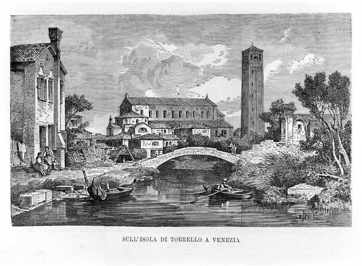 Sull'isola di Torcello a Venezia, veduta dell'isola di Torcello (stampa) - ambito italiano (sec. XIX)