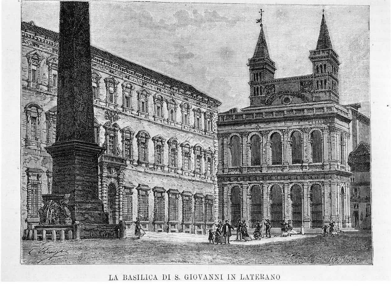 La basilica di S. Giovanni in Laterano, architettura (stampa) di Laplante Charles, Nurget L (sec. XIX)