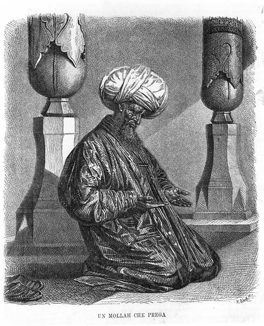 Un mollah che prega, mollah in preghiera (stampa) - ambito Europa centrale (sec. XIX)