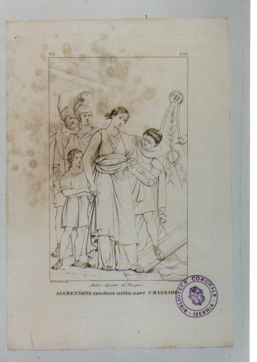 AGAMENNONE E CRISEIDE (stampa) di D'Auria Raffaele, Pistolesi Saverio (sec. XIX)