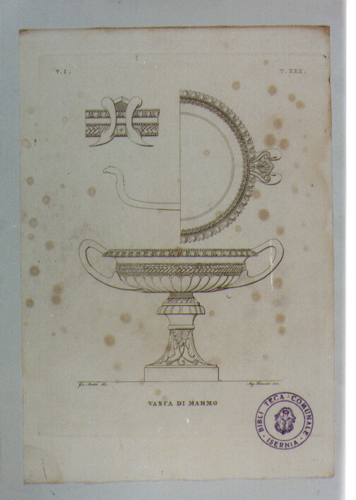 COPPA BIANSATA SU PIEDE (stampa) di Aveta Giovanni, Fornari Augusto (sec. XIX)