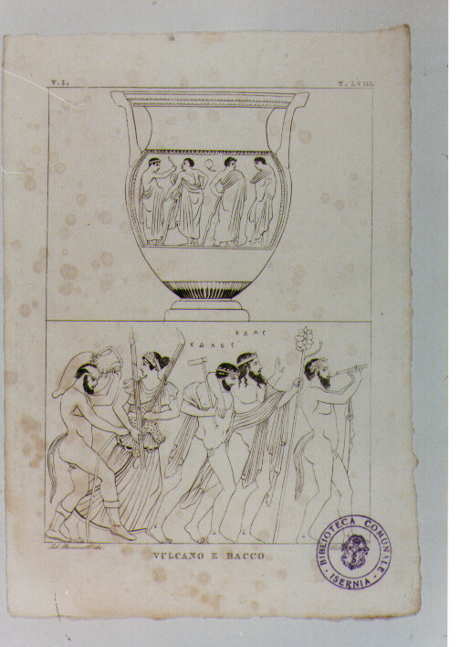 VASO DIPINTO CON SCENE DI BACCANALI (stampa) di Anonimo, Pistolesi Saverio, Romanelli Gennaro (sec. XIX)