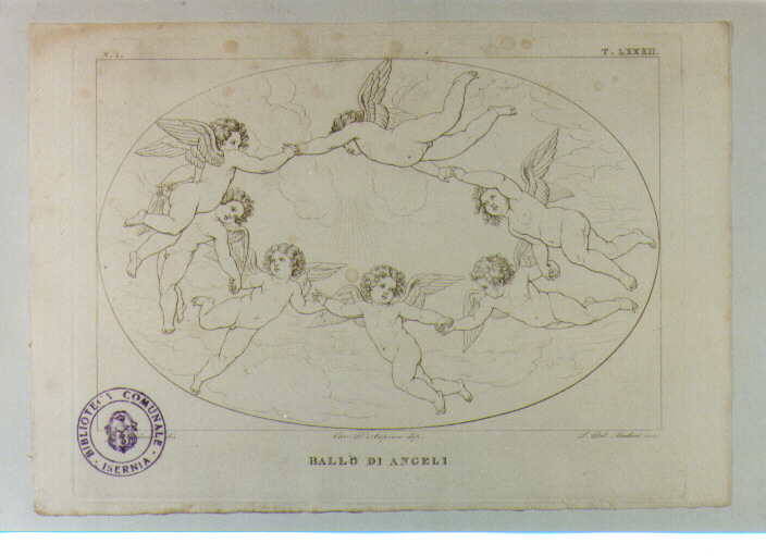 ANGELI IN VOLO (stampa) di Cesari Giuseppe detto Cavalier d'Arpino, Del Medico Luigi, Maldarelli Giovanni (sec. XIX)