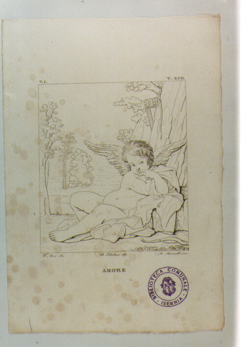CUPIDO (stampa smarginata) di Schedoni Bartolomeo, Mannelli Antonio, Mori Ferdinando (sec. XIX)